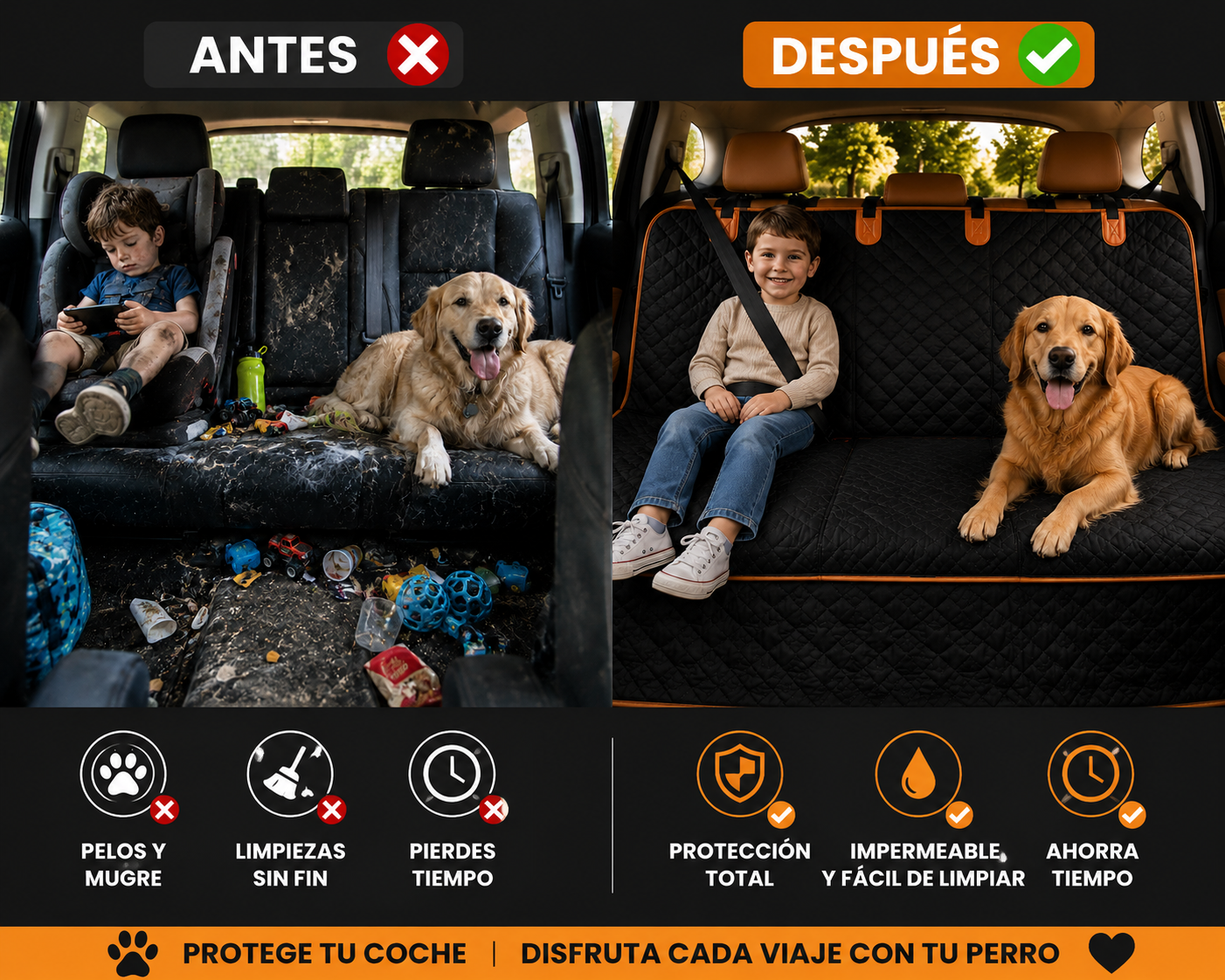 Protector para Asientos de Coche para Perros