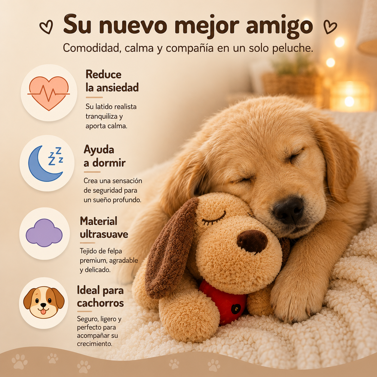 Peluche Calmante para Perros con Latido de Corazón